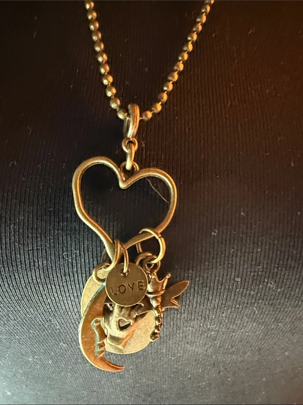Bronze Heart Charm 26” Necklace with 'Always' Tag